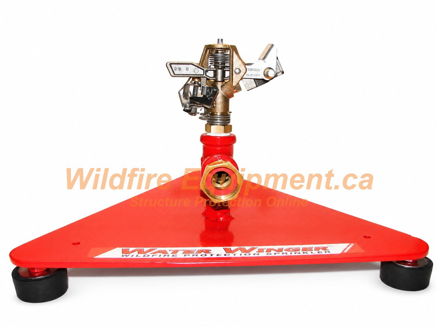 6-inch tall Rain Bird weighted-base sprinkler – straight-on front view